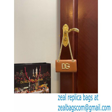 Dolce  &  Gabbana Calfskin 3.5 Chain phone bag Brown